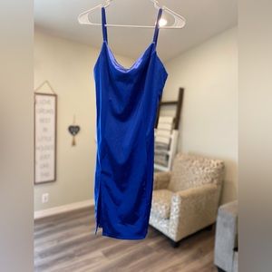 Blue Satin Dress